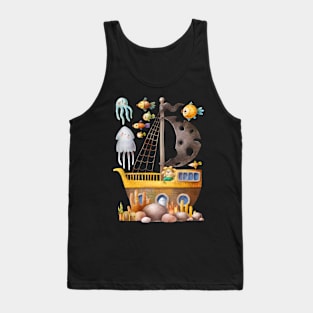 Sunken pirate ship Tank Top